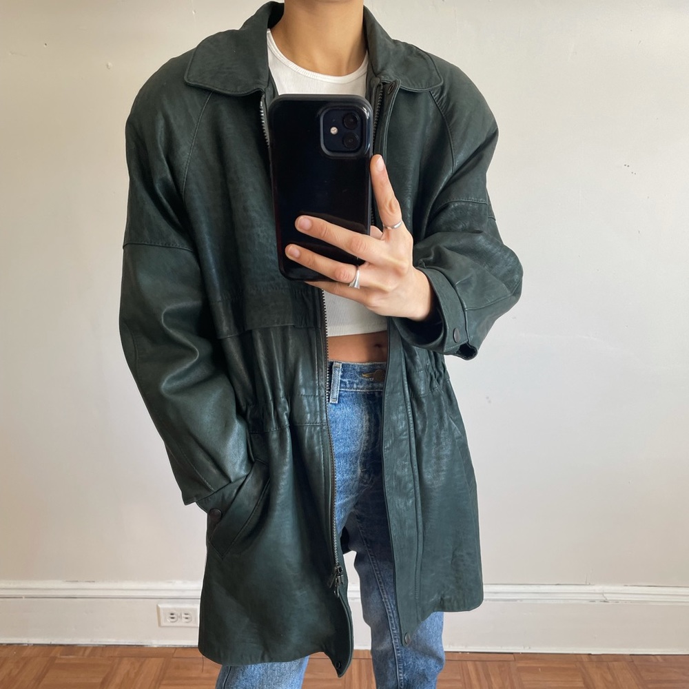 Vintage Oversized Leather Trench